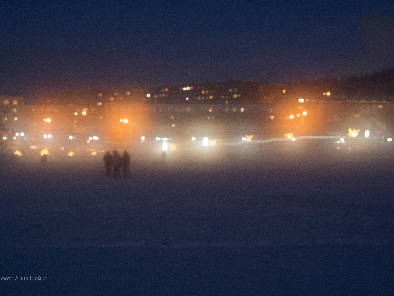 Про туман на озере в Мурманске