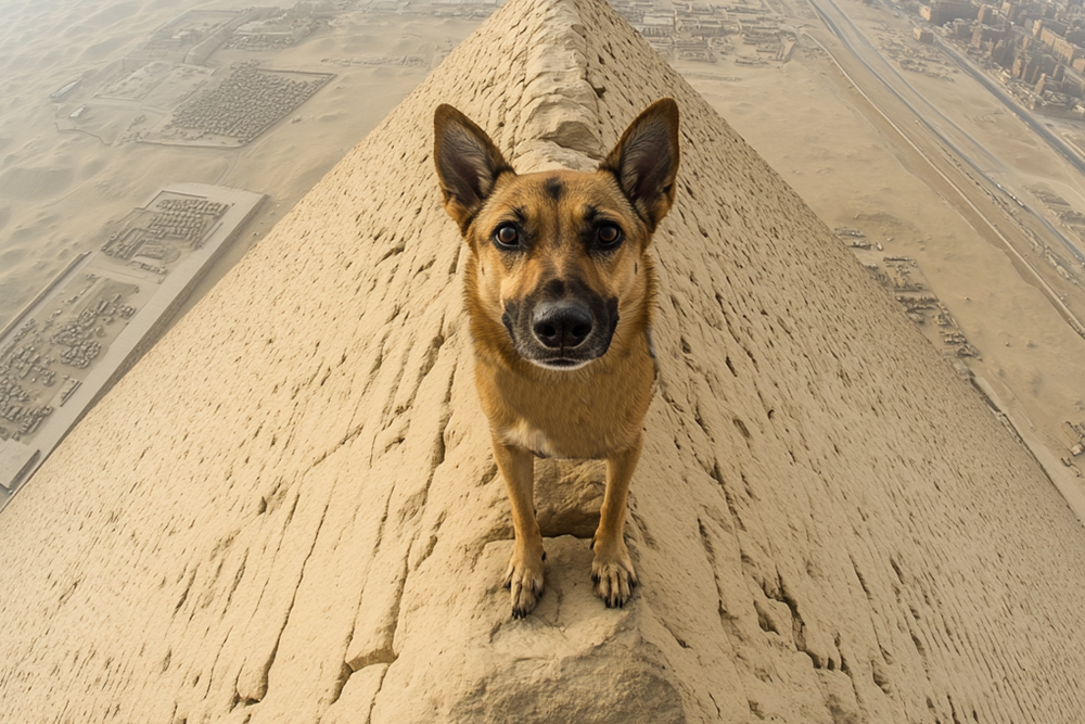 На вершину пирамиды Хеопса забралась собака — и гоняла там птиц