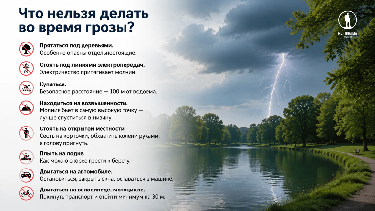 Как вести себя во время грозы