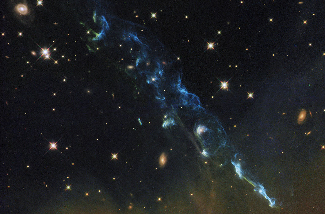 Объект Хербига — Аро 110. Объекты Хербига — Аро — это небольшие участки туманностей, которые появляются, когда газ, выброшенный молодой звездой, вступает во взаимодействие с облаками газа и пыли межзвездной среды на скоростях в несколько сотен километров