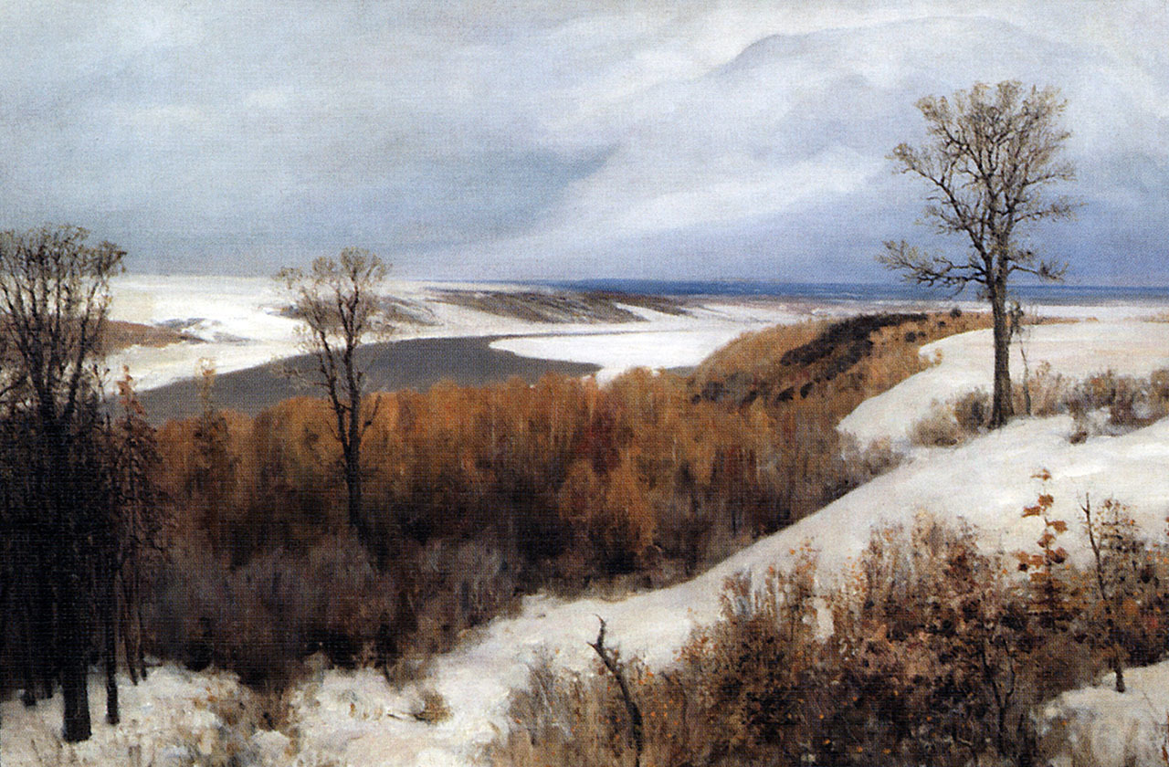 «Ранний снег». В. Д. Поленов, 1891 год