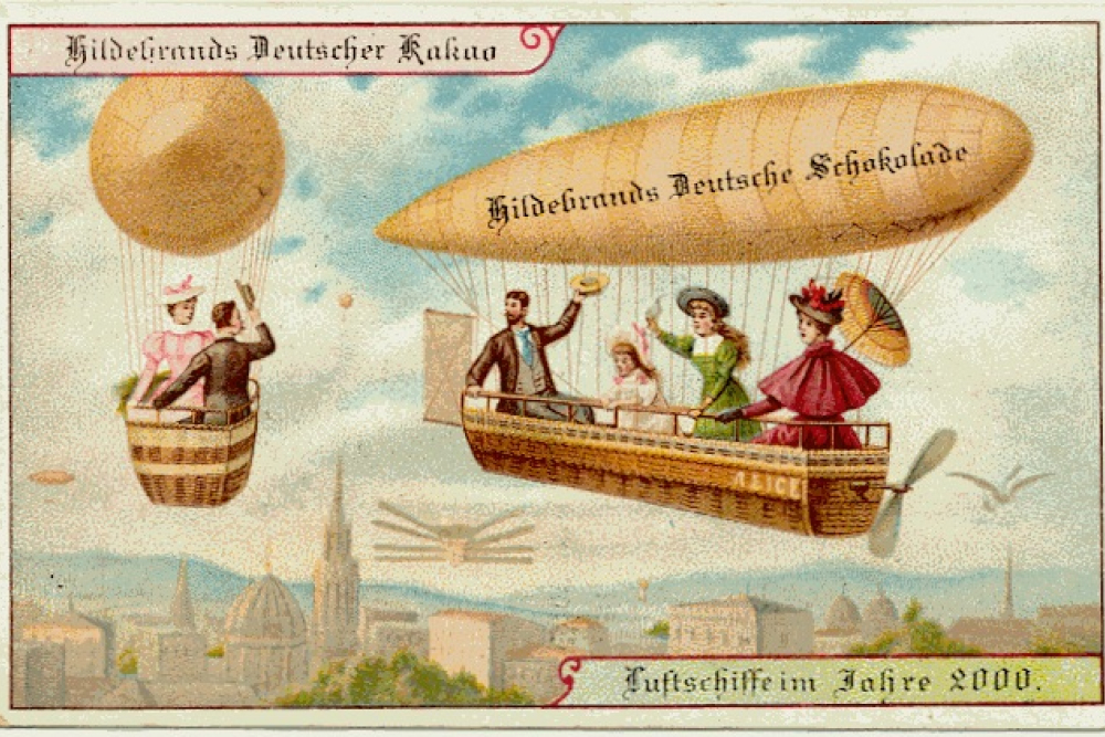 Здесь и далее: иллюстрации на упаковках шоколада из серии «Германия в 2000 году» шоколадной фирмы «Гильдебранд»