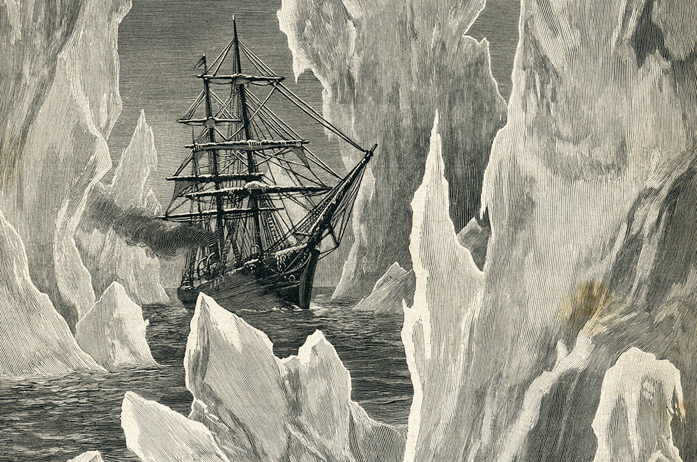 Заключенный во льдах корабль «Бельджика», который спасла экспедиция