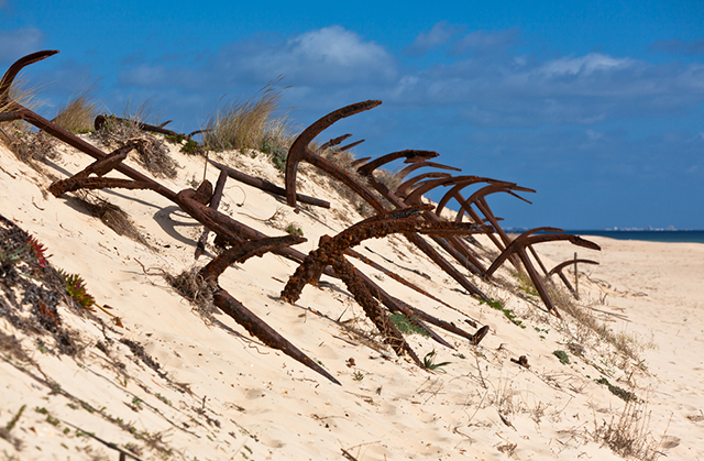 Кладбище якорей в Португалии