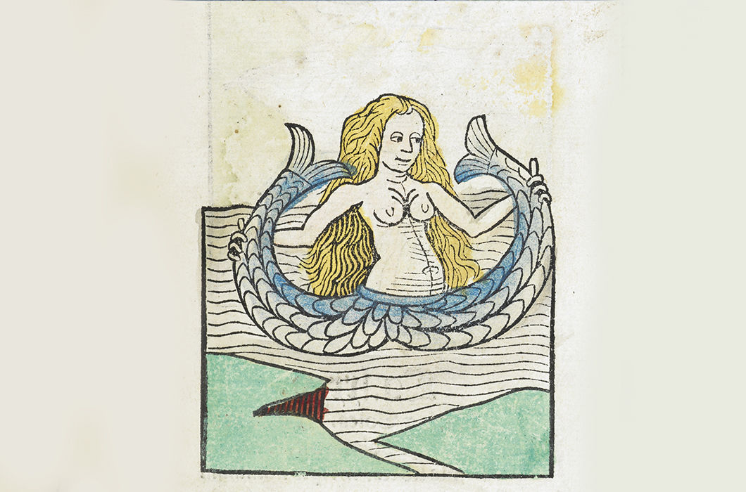 Сирена из Hortus Sanitatis, трактат De piscibus, глава №83. 1491 год.