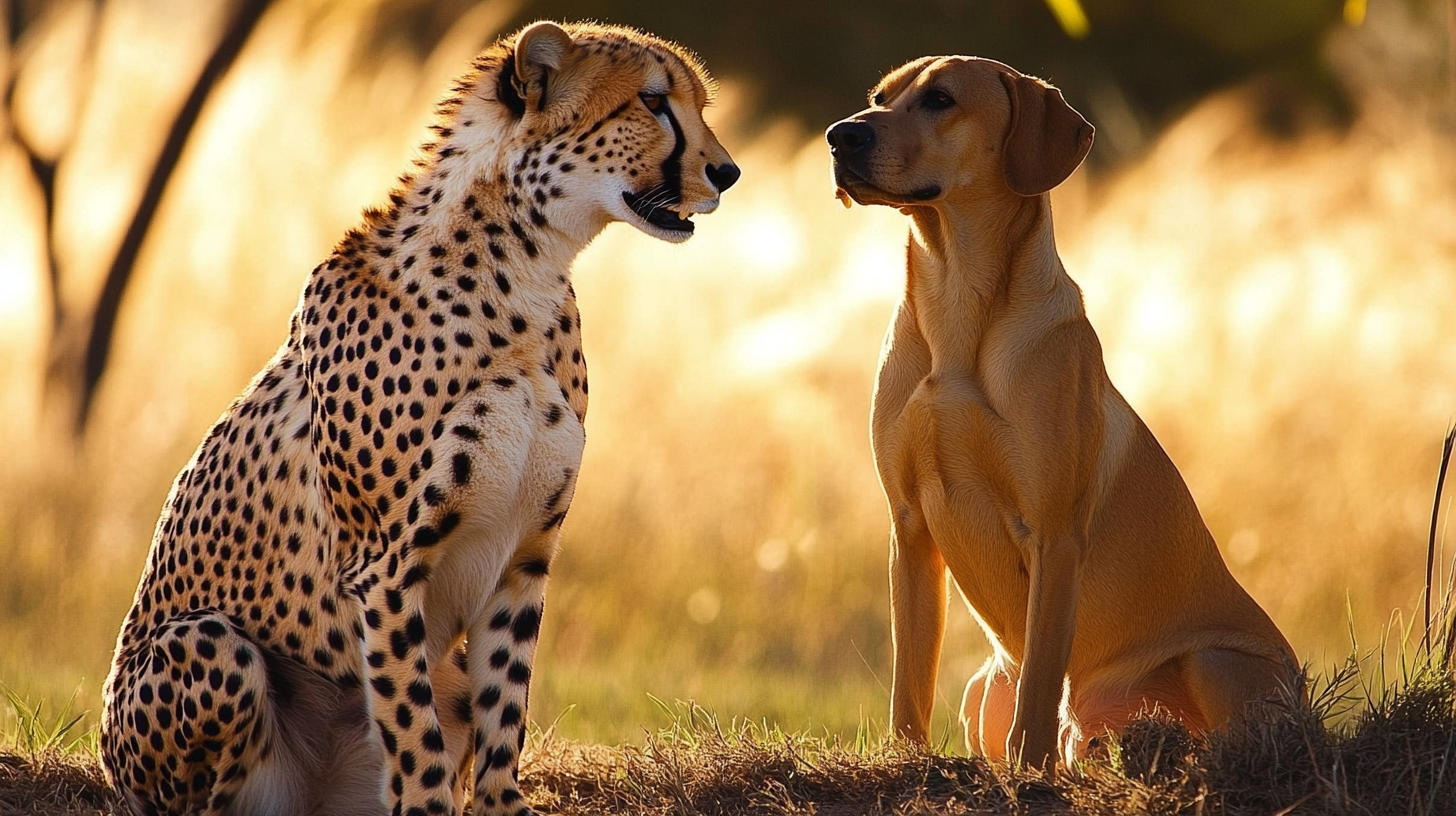 гепард и собака