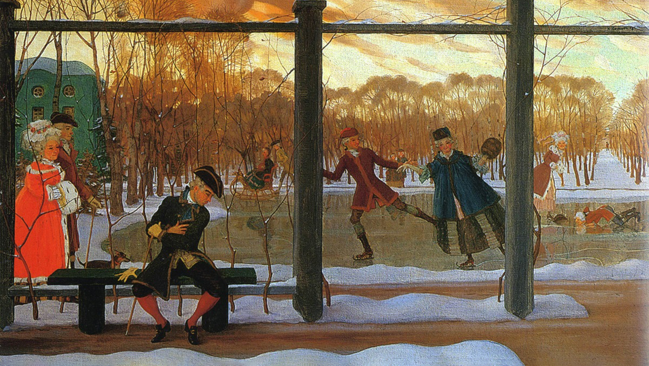 Катание на коньках в 18-19 веке
